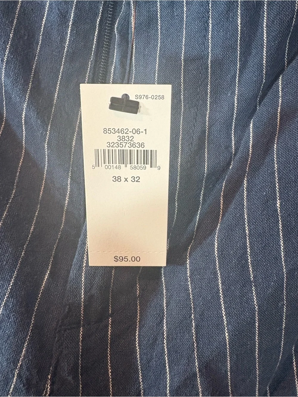 Banana Republic Athletic Fit Blue Pinstripe Linen Blend Chinos NWT